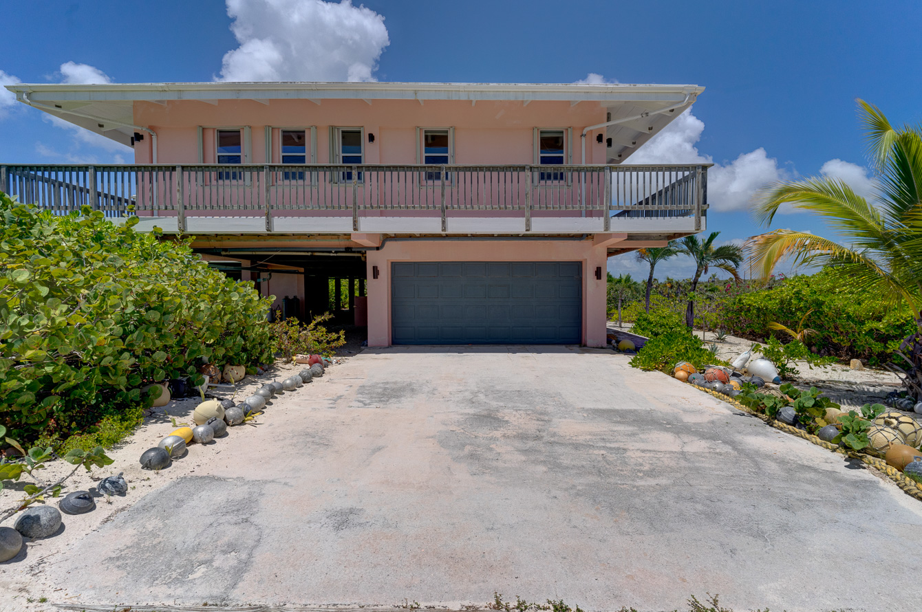 The double garage at The Family Beach House on San Salvador